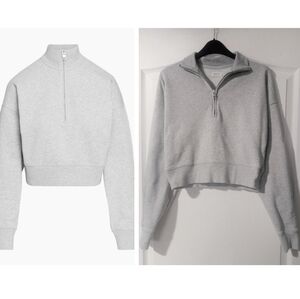 Aritzia Community | Half-zip Mock-neck Sweatshirt In Grey